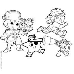 Disegno da colorare: Dora l'esploratrice (Cartoni animati) #29929 - Pagine da Colorare Stampabili Gratuite