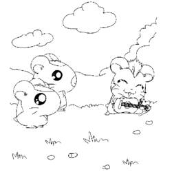 Disegno da colorare: Hamtaro (Cartoni animati) #40196 - Pagine da Colorare Stampabili Gratuite