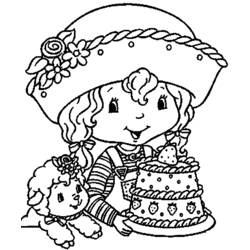Disegno da colorare: Torta Di Fragole / Fragola (Cartoni animati) #35519 - Pagine da Colorare Stampabili Gratuite