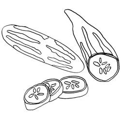 Disegno da colorare: Cetriolo (Cibo e Nutrizione) #207528 - Pagine da Colorare Stampabili Gratuite