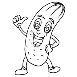 Disegno da colorare: Cetriolo (Cibo e Nutrizione) #207529 - Pagine da Colorare Stampabili Gratuite