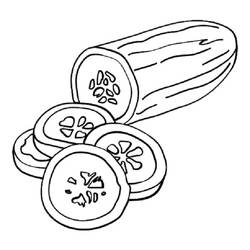 Disegno da colorare: Cetriolo (Cibo e Nutrizione) #207547 - Pagine da Colorare Stampabili Gratuite