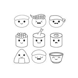 Disegno da colorare: Cibo Kawaii (Cibo e Nutrizione) #209275 - Pagine da Colorare Stampabili Gratuite