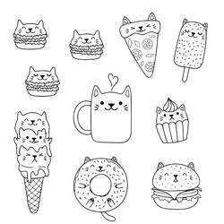 Disegni da colorare: Cibo Kawaii - Pagine da Colorare Stampabili Gratuite