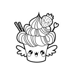 Disegno da colorare: Cibo Kawaii (Cibo e Nutrizione) #209282 - Pagine da Colorare Stampabili Gratuite