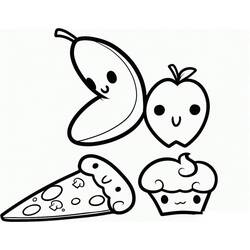 Disegno da colorare: Cibo Kawaii (Cibo e Nutrizione) #209287 - Pagine da Colorare Stampabili Gratuite