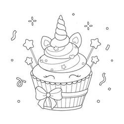 Disegno da colorare: Cupcake (Cibo e Nutrizione) #210581 - Pagine da Colorare Stampabili Gratuite