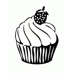 Disegno da colorare: Cupcake (Cibo e Nutrizione) #210584 - Pagine da Colorare Stampabili Gratuite