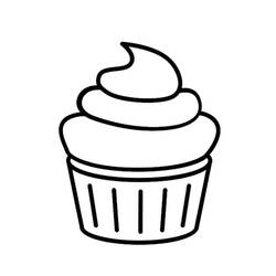 Disegno da colorare: Cupcake (Cibo e Nutrizione) #210585 - Pagine da Colorare Stampabili Gratuite