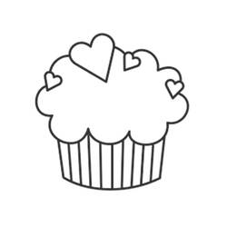 Disegno da colorare: Cupcake (Cibo e Nutrizione) #210587 - Pagine da Colorare Stampabili Gratuite
