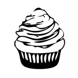 Disegno da colorare: Cupcake (Cibo e Nutrizione) #210591 - Pagine da Colorare Stampabili Gratuite