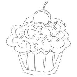 Disegno da colorare: Cupcake (Cibo e Nutrizione) #210592 - Pagine da Colorare Stampabili Gratuite