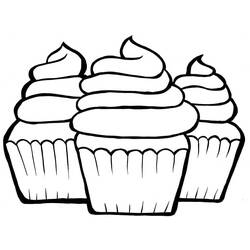 Disegno da colorare: Cupcake (Cibo e Nutrizione) #210593 - Pagine da Colorare Stampabili Gratuite