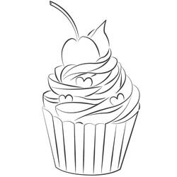 Disegno da colorare: Cupcake (Cibo e Nutrizione) #210594 - Pagine da Colorare Stampabili Gratuite