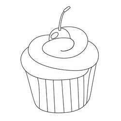 Disegno da colorare: Cupcake (Cibo e Nutrizione) #210595 - Pagine da Colorare Stampabili Gratuite