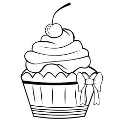 Disegno da colorare: Cupcake (Cibo e Nutrizione) #210600 - Pagine da Colorare Stampabili Gratuite