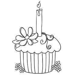 Disegno da colorare: Cupcake (Cibo e Nutrizione) #210604 - Pagine da Colorare Stampabili Gratuite