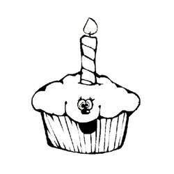 Disegno da colorare: Cupcake (Cibo e Nutrizione) #210607 - Pagine da Colorare Stampabili Gratuite