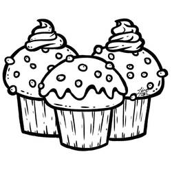 Disegno da colorare: Cupcake (Cibo e Nutrizione) #210610 - Pagine da Colorare Stampabili Gratuite