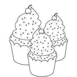 Disegno da colorare: Cupcake (Cibo e Nutrizione) #210611 - Pagine da Colorare Stampabili Gratuite