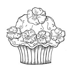 Disegno da colorare: Cupcake (Cibo e Nutrizione) #210613 - Pagine da Colorare Stampabili Gratuite
