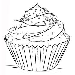 Disegno da colorare: Cupcake (Cibo e Nutrizione) #210615 - Pagine da Colorare Stampabili Gratuite