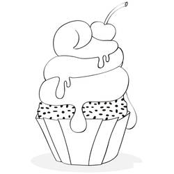 Disegno da colorare: Cupcake (Cibo e Nutrizione) #210616 - Pagine da Colorare Stampabili Gratuite