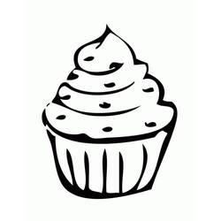 Disegno da colorare: Cupcake (Cibo e Nutrizione) #210619 - Pagine da Colorare Stampabili Gratuite