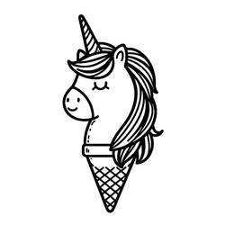 Disegni da colorare: Gelato Unicorno - Pagine da Colorare Stampabili Gratuite