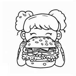 Disegni da colorare: Hamburger - Pagine da Colorare Stampabili Gratuite