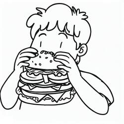 Disegno da colorare: Hamburger (Cibo e Nutrizione) #186741 - Pagine da Colorare Stampabili Gratuite