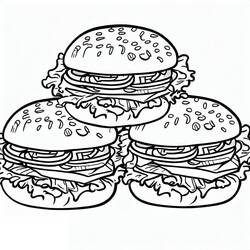 Disegno da colorare: Hamburger (Cibo e Nutrizione) #186743 - Pagine da Colorare Stampabili Gratuite
