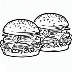 Disegno da colorare: Hamburger (Cibo e Nutrizione) #186745 - Pagine da Colorare Stampabili Gratuite