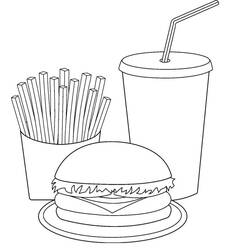 Disegno da colorare: Hamburger (Cibo e Nutrizione) #186754 - Pagine da Colorare Stampabili Gratuite