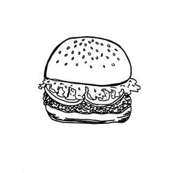 Disegno da colorare: Hamburger (Cibo e Nutrizione) #186755 - Pagine da Colorare Stampabili Gratuite