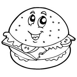 Disegno da colorare: Hamburger (Cibo e Nutrizione) #186766 - Pagine da Colorare Stampabili Gratuite