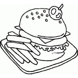 Disegno da colorare: Hamburger (Cibo e Nutrizione) #186768 - Pagine da Colorare Stampabili Gratuite