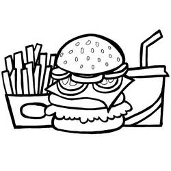 Disegno da colorare: Hamburger (Cibo e Nutrizione) #186769 - Pagine da Colorare Stampabili Gratuite