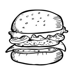 Disegno da colorare: Hamburger (Cibo e Nutrizione) #186772 - Pagine da Colorare Stampabili Gratuite