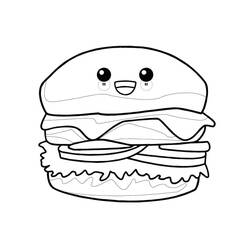 Disegno da colorare: Hamburger (Cibo e Nutrizione) #186773 - Pagine da Colorare Stampabili Gratuite