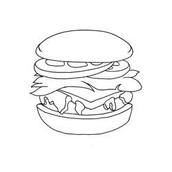 Disegno da colorare: Hamburger (Cibo e Nutrizione) #186774 - Pagine da Colorare Stampabili Gratuite