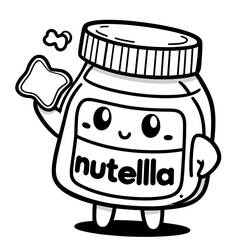 Disegno da colorare: Nutella Kawaii (Cibo e Nutrizione) #202406 - Pagine da Colorare Stampabili Gratuite