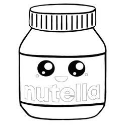 Disegno da colorare: Nutella Kawaii (Cibo e Nutrizione) #202411 - Pagine da Colorare Stampabili Gratuite