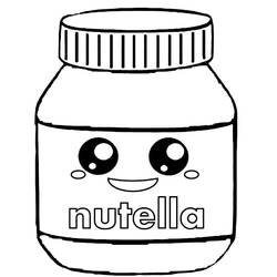 Disegno da colorare: Nutella Kawaii (Cibo e Nutrizione) #202412 - Pagine da Colorare Stampabili Gratuite