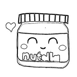 Disegno da colorare: Nutella Kawaii (Cibo e Nutrizione) #202413 - Pagine da Colorare Stampabili Gratuite