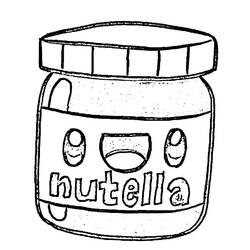 Disegni da colorare: Nutella Kawaii - Pagine da Colorare Stampabili Gratuite