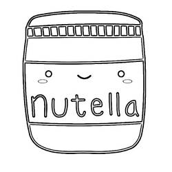 Disegno da colorare: Nutella Kawaii (Cibo e Nutrizione) #202416 - Pagine da Colorare Stampabili Gratuite