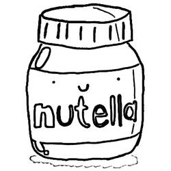 Disegno da colorare: Nutella Kawaii (Cibo e Nutrizione) #202418 - Pagine da Colorare Stampabili Gratuite