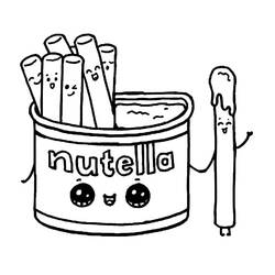 Disegno da colorare: Nutella Kawaii (Cibo e Nutrizione) #202420 - Pagine da Colorare Stampabili Gratuite