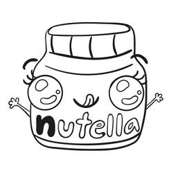 Disegno da colorare: Nutella Kawaii (Cibo e Nutrizione) #202422 - Pagine da Colorare Stampabili Gratuite